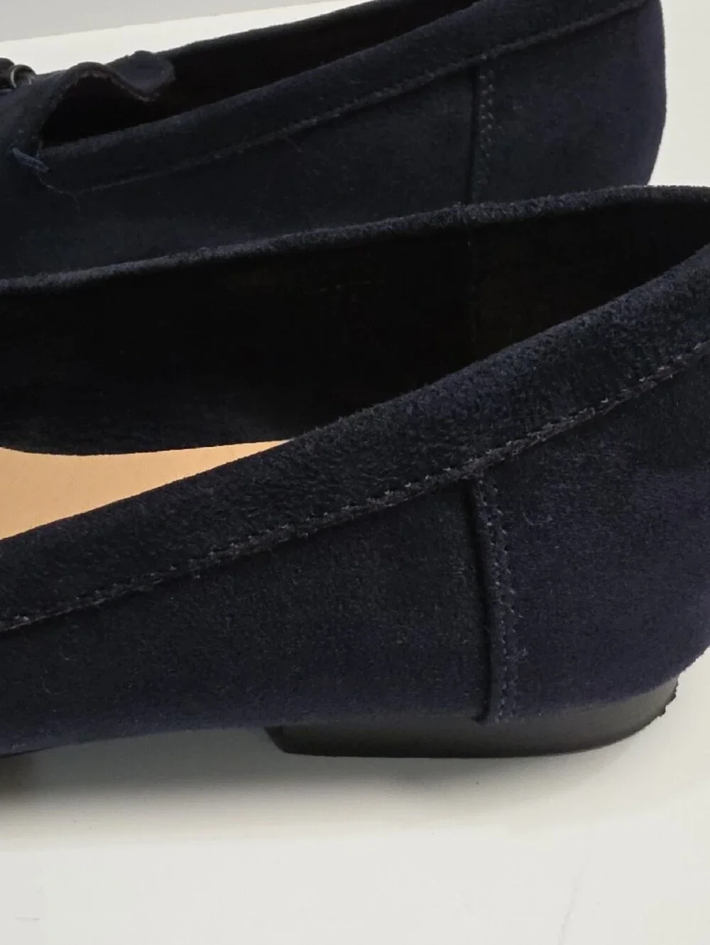 Lauren Blakwell Norah Navy Blue Faux Suede Tassel Loafers Flats - Size 8